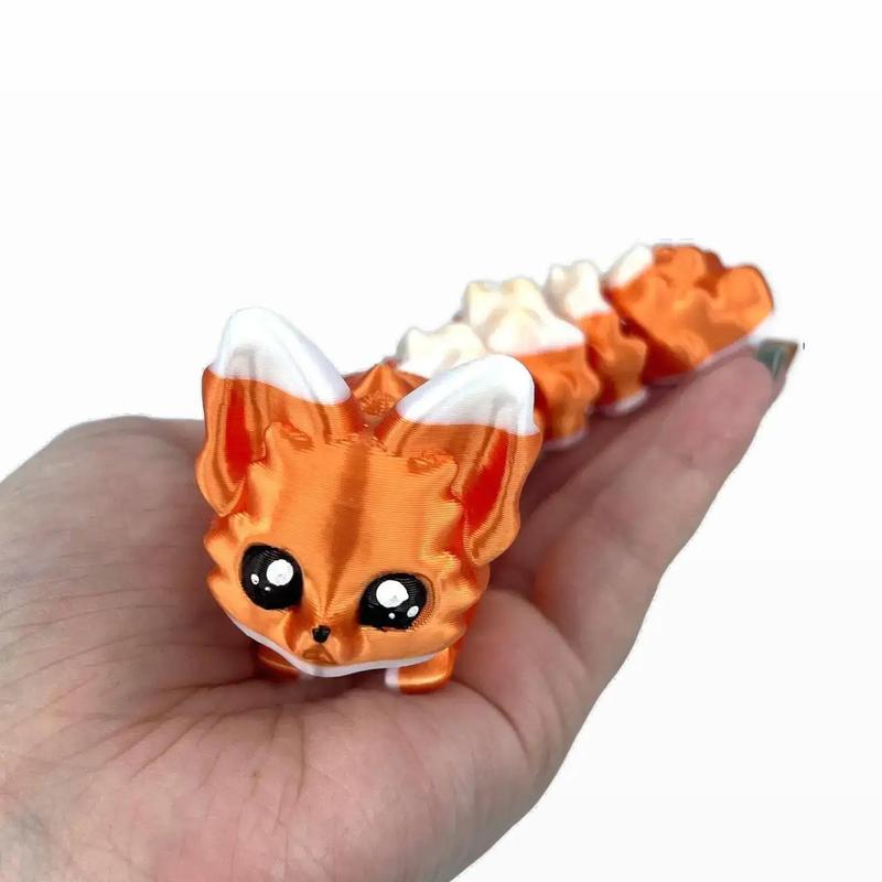 Orange Fox - Articulated 3d Print, Fun Cute Orange Fox Figurine Decoration, Great Gift