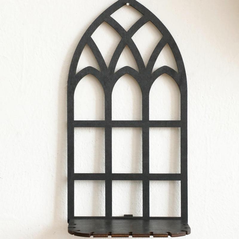 Gothic Style Church Design Wall Mounted Crystal Display Rack, 1 Count Wall Hanging Jewelry Display Rack, Home Decor for Living Room Bedroom