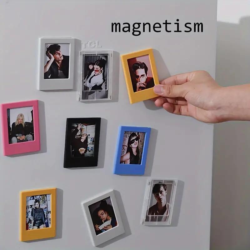 Random Color Magnetic Photo Frame, 4 Counts Colorful Magnetic Photo Frame, Photo Display Frame for Home Living Room & Office Decor, Gift for Friend & Family