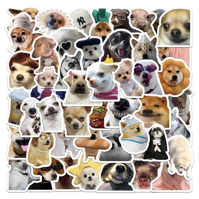 Cute Dog Series Doodle Sticker, 60pcs set Waterproof Decorative Sticker, DIY Creative Sticker for Phone Case, Laptop, Notebook, Helmet, Skateboard