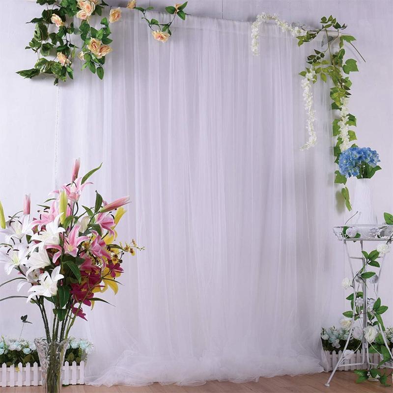 Solid Color Chiffon Curtain, 1 Count Transparent Chiffon Background Screen, Party & Wedding Decoration Supplies for Home Party Wedding