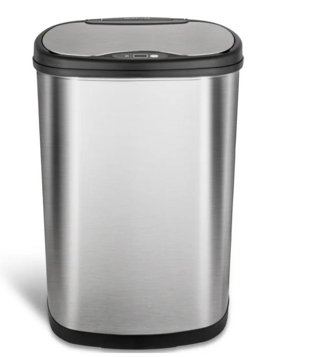 13.2 Gallon Trash Can, Motion Sensor Kitchen Trash Can, Stainless Steel Cleaning Hand