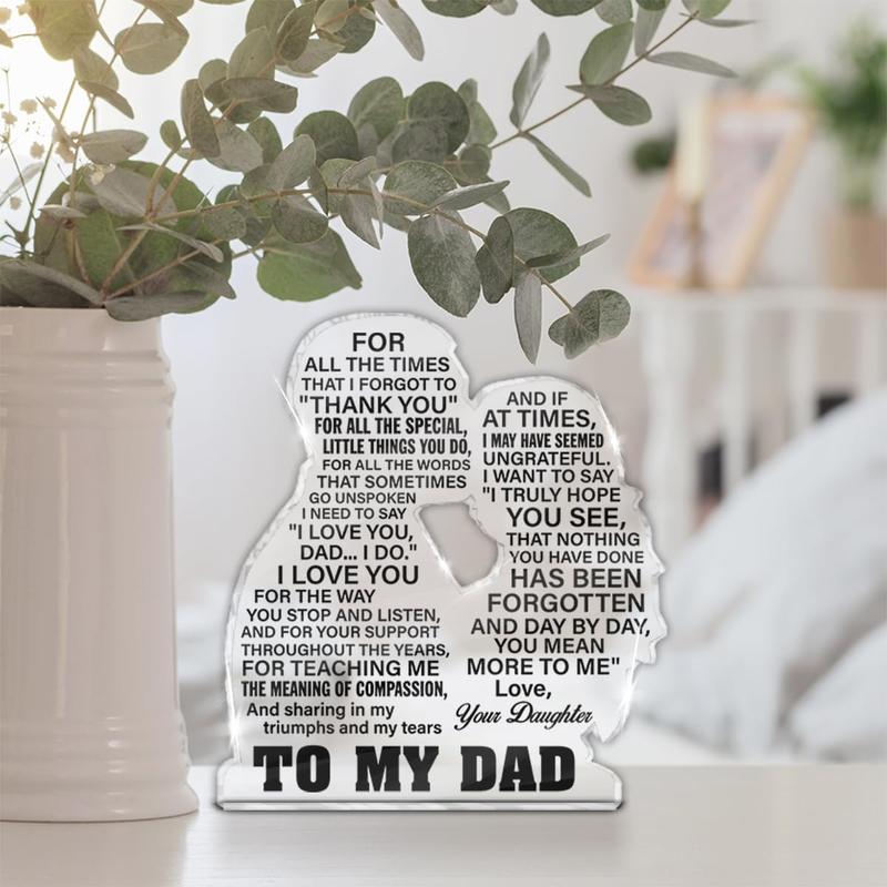 Dad Gifts, Gift for Dad From Daughter, Thank You Gifts for Dad Father's Day Birthday Christmas, to My Dad Acrylic Keepsake