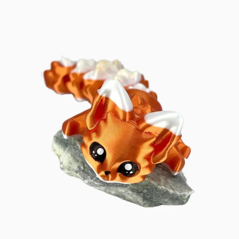 Orange Fox - Articulated 3d Print, Fun Cute Orange Fox Figurine Decoration, Great Gift