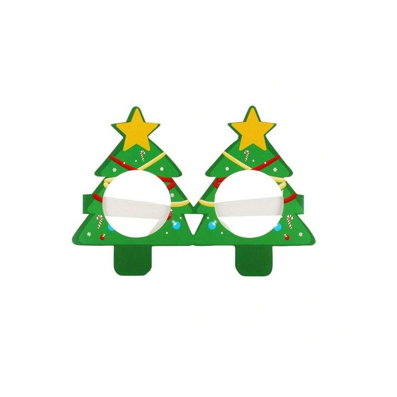 9 Pairs Of Fun Santa Claus Christmas Tree Elk Shaped Paper Glasses - Party Favors For Photo Booth Props And Christmas Decorations - Novelty Accessories For Holiday Celebrations, Christmas Decor, Christmas Decorations, Christmas Gifts