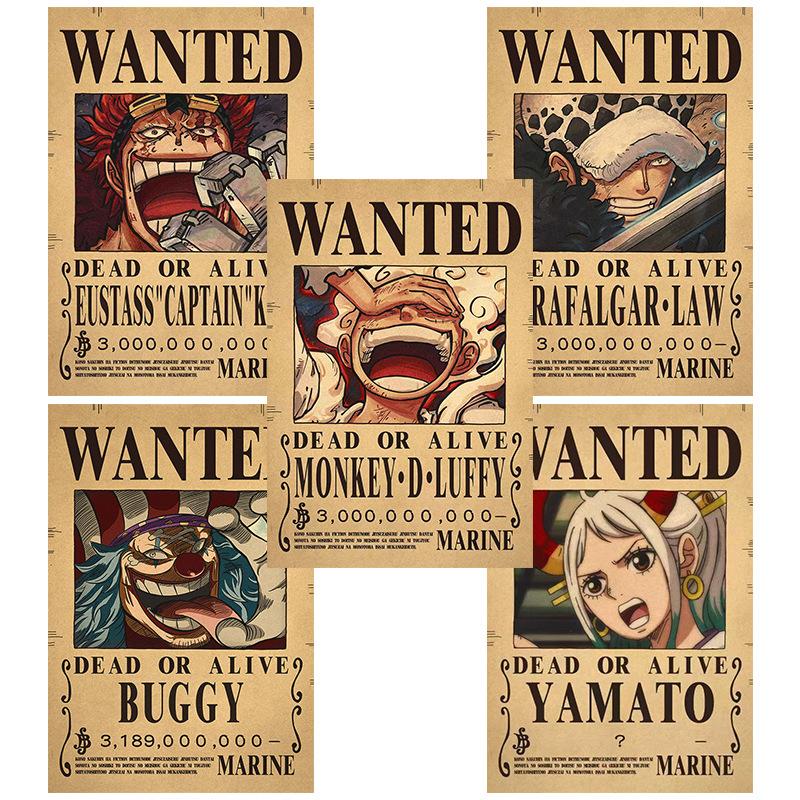 O P Anime Wanted Bounty Straw Hat Pirates Crew Posters Set