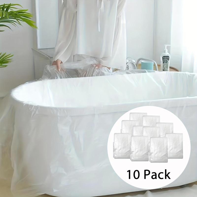 Disposable Bathtub Cover Liner, 10pcs set Large Bathtub Cover for Home, Bathtub Liner Plastic Bag, Portable Bathtub Cover for Travel, Gym, Beauty Salon, Hotel