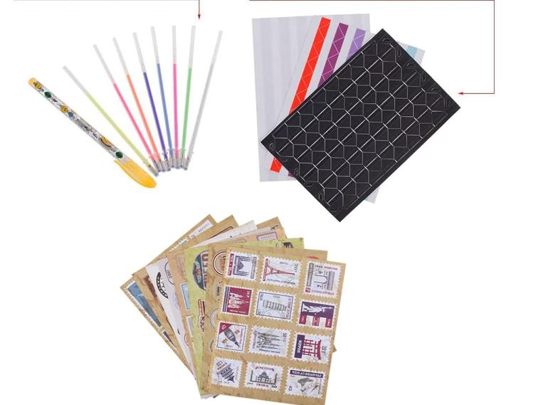 Handmade DIY Family Scrapbook Photo Album - Expandable 11.6x7.5 Inches - 80 Pages - with Storage Box