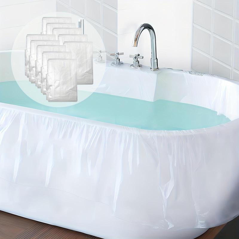 Disposable Bathtub Cover Liner, 10pcs set Large Bathtub Cover for Home, Bathtub Liner Plastic Bag, Portable Bathtub Cover for Travel, Gym, Beauty Salon, Hotel