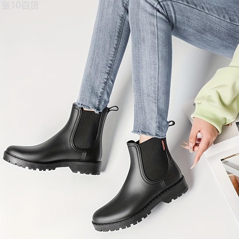 Waterproof Comfort Rain Boots for Women - Medium Tube, Non-Slip Sole, Solid Color, Breathable, Easy to Wear, Perfect for Outdoor Activities - Comfortable and Stylish Women Shoes