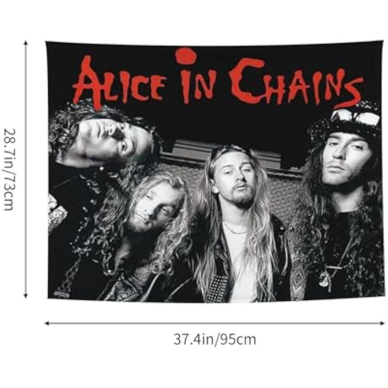 Alice In Chains Band Tapestry Wall Art Hanging Tapestries For Living Room Bedroom Home Decor 29 x 37 inch