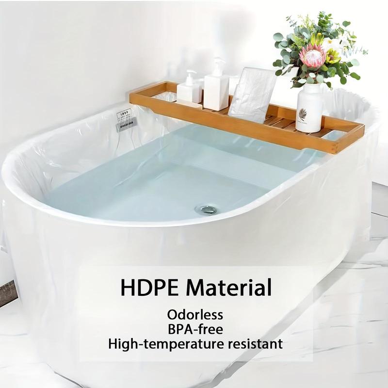 Disposable Bathtub Cover Liner, 10pcs set Large Bathtub Cover for Home, Bathtub Liner Plastic Bag, Portable Bathtub Cover for Travel, Gym, Beauty Salon, Hotel