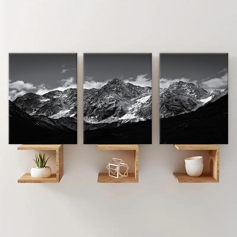 Wooden Framed Canvas Painting, 3 Counts set Natural Landscape Pattern Canvas Poster, Canvas Art Wall Art Decor for Home Living Room Bedroom Office, Wall Art Painting Room Decor, Christmas 2024 Ornament, Christmas Gift Ideas, Stocking Stuffers