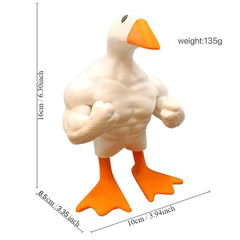 Creative Duck Design Desk Decoration, 1 Count Cute Muscular Duck Ornament, Home Decor for Living Room & Bedroom & Office