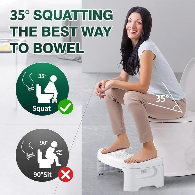 Toilet Step Stool  7 Inch Foldable Portable Non-Slip for Adult Poop Stool, Bathroom, Footrest Stool for Pooping, Toilet Assistance Step