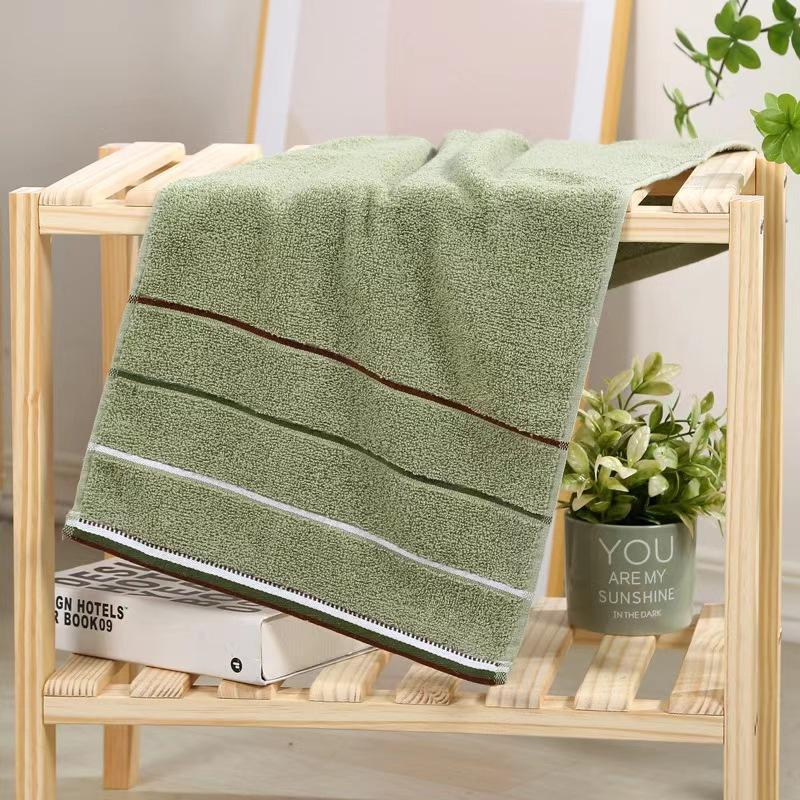 Striped Pattern Towel, 3 Counts set Soft Absorbent Towel, Bathroom Supplies for Home Hotel Salon Dormitory Camping