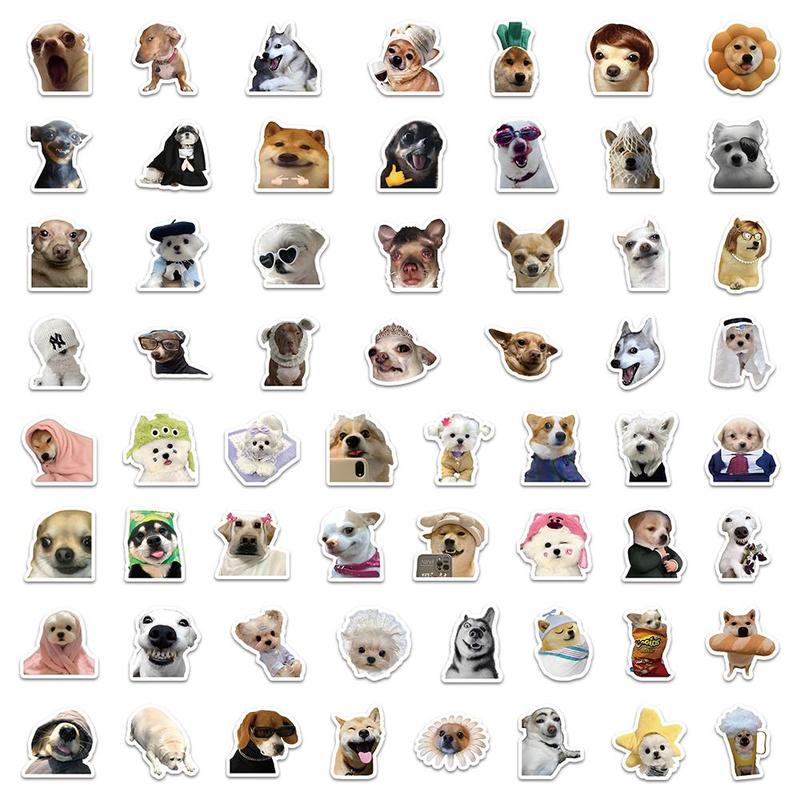 Cute Dog Series Doodle Sticker, 60pcs set Waterproof Decorative Sticker, DIY Creative Sticker for Phone Case, Laptop, Notebook, Helmet, Skateboard