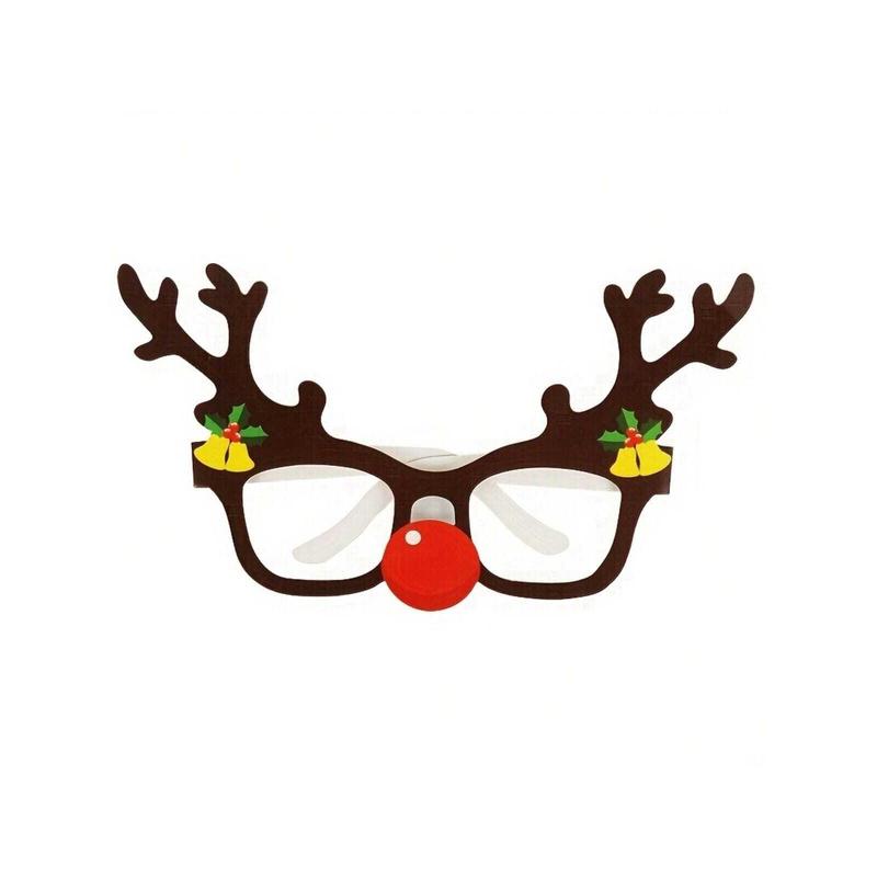 9 Pairs Of Fun Santa Claus Christmas Tree Elk Shaped Paper Glasses - Party Favors For Photo Booth Props And Christmas Decorations - Novelty Accessories For Holiday Celebrations, Christmas Decor, Christmas Decorations, Christmas Gifts