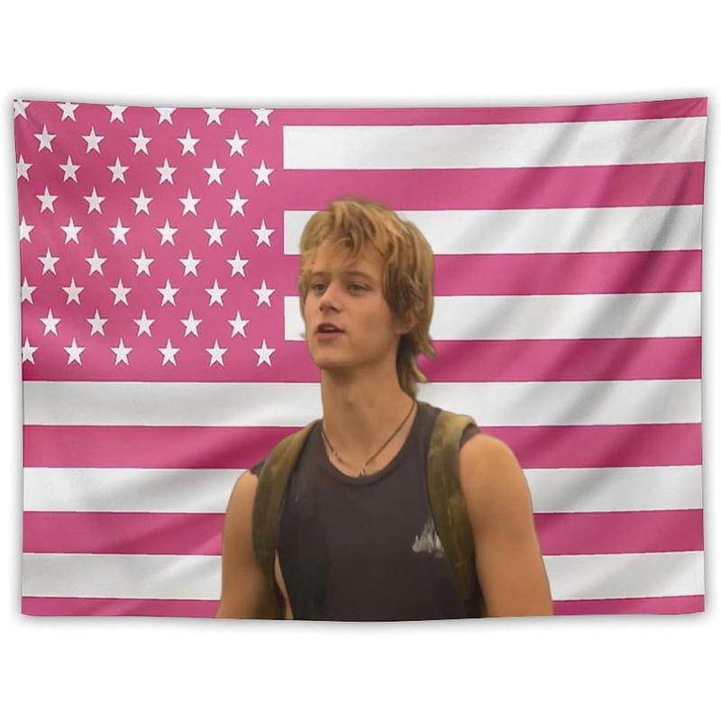 JJ Art Tapestry Actor Star Wall Tapestry Pink American Maybank Flag Poster Suitable for College Dormitory Bedroom Living Room Office Party Decoration Goods Gift