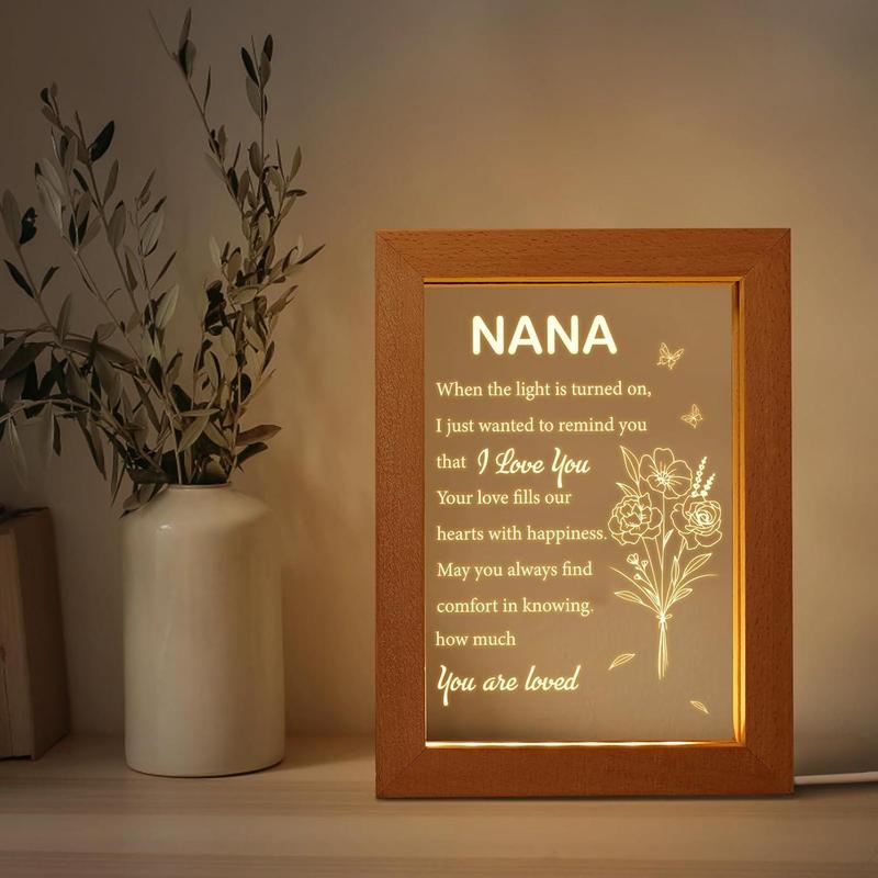 Grandma Gifts for Nana, Christmas Gifts, Mother's Day Gifts for Grandma, with Photo Frame, Birthday Gifts for Nana, Gifts for Grandma from Granddaughter Grandson (6.7 * 8.3in)