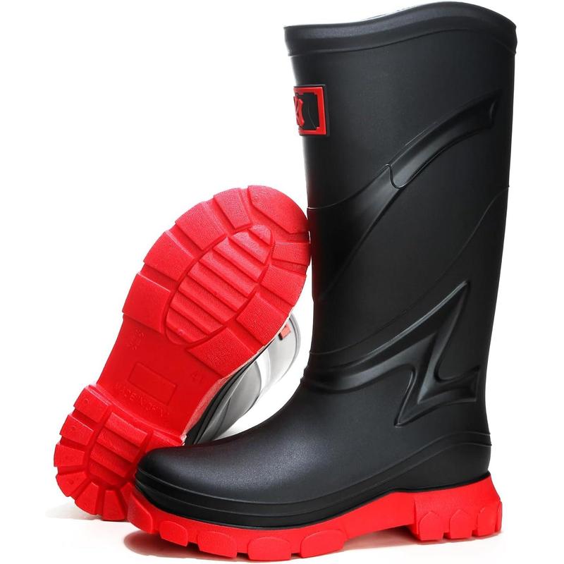 Rain Boots For Men Waterproof Pvc Rubber Boots Anti-Slip Durable Fishing Boots Comfort Lightweight Mens Rain Boots For Camping Garden Boots