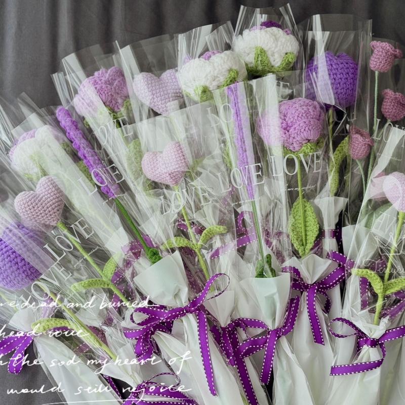 Crochet handmade Roses  knit Rose Roses  Lily of the valley   Lavenders- Plants  Decorative  Gifts   Easter  Holidays   Birthday gift Handmade  romantic  Crochet bouquet  forever flower  Marriage Proposal gift Graduation gift  handmade flower