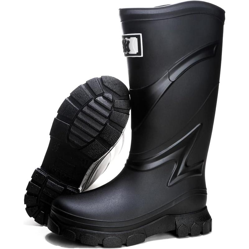 Rain Boots For Men Waterproof Pvc Rubber Boots Anti-Slip Durable Fishing Boots Comfort Lightweight Mens Rain Boots For Camping Garden Boots