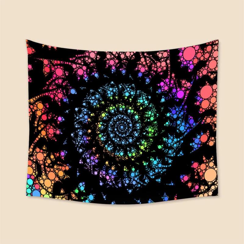 Colorful Spiral Pattern Tapestry, 1 Count Modern Hanging Tapestry, Wall Art Decor for Home Living Room Bedroom