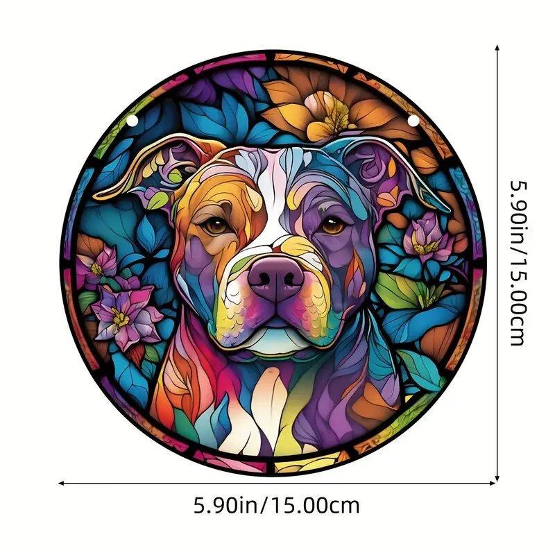 Dog Pattern Acrylic Hanging Ornament, Colorful Exquisite Hanging Decor, Window Hanging Decor, Home Decor for Living Room Bedroom