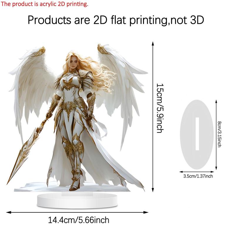 Angel Design Acrylic Plaque, 2D Flat Creative Desktop Decoration Sign, Home Decor Ornament for Home Office Bedroom Coffee Shop