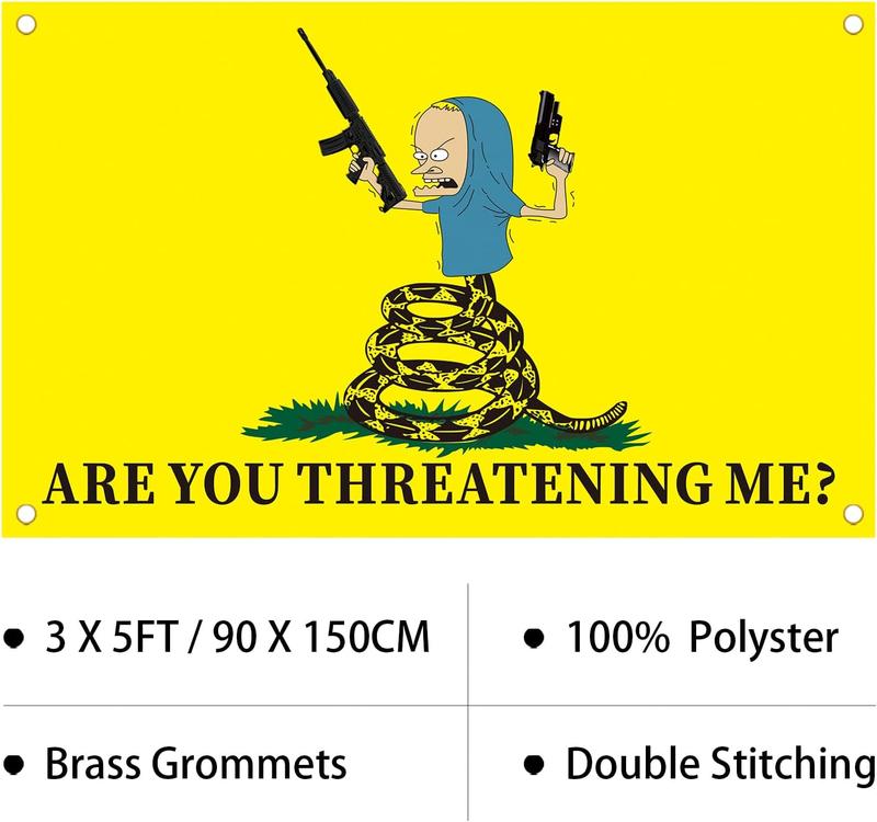 Are You Threatening Me Flag Banner 3x5FT Man Cave Banner, Man Cave Dorm Wall Living Room, College Dorm Tapestry Decor