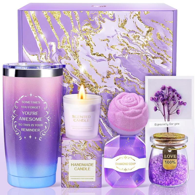 Gifts for Women, Birthday Gifts for Women, Gift Basket Set for Mom, Wife, Girlfriend, Mother, Her - Happy Birthday, Christmas Gift - Lavender  Gift Basket Set Christmas Gifts for Women