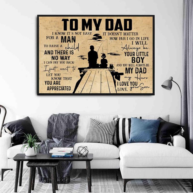 Fishing To My Dad Poster No Frame, Dad Fishing Poster, Dad Fishing Gift, Fathers Day Gift, Fishing Dad Gift Wall Decor