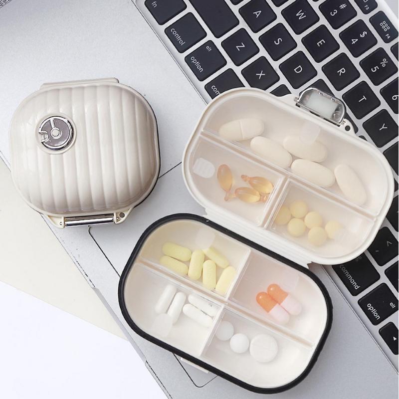 Portable Pill Organizer, 1 Count Multi-grid Pill Storage Box, Dustproof Travel Pill Organizer, Pill Box for Home Office School