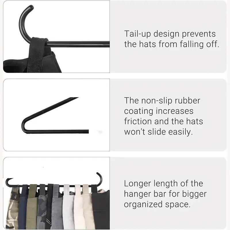 Baseball Cap Hanger, 3 Counts Space Saving Baseball Cap Hanger, Portable Hat Storage Hanger for Various Styles & Sizes Of Hats