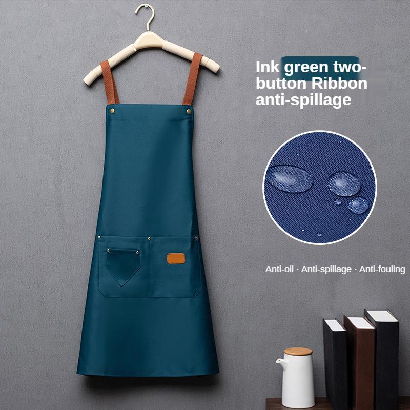 Waterproof & Oil-proof Apron with Pocket, 1 Count Kitchen Apron, Household Apron for Cooking, Baking, Kitchen Accessories for Men & Women