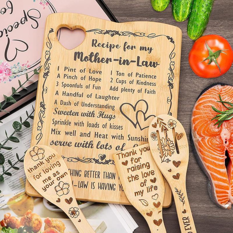 Mother in Law Gifts for Christmas - Birthday Gifts for Mother in Law from Daughter in Law, Mother in Law Cutting Board Set Present, Ideal Mother's Day Christmas Gifts for Mother of the Groom