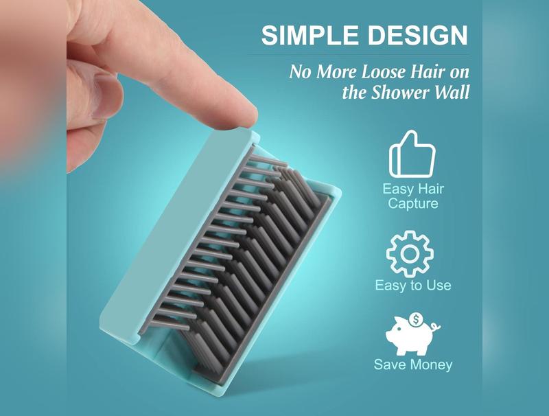 Viral Wall Mounted Shower Hair Catcher,  Hair Trap for Shower Drain, Reusable Bathroom Wall Hair Collector for Bathtub Drain Cleaning