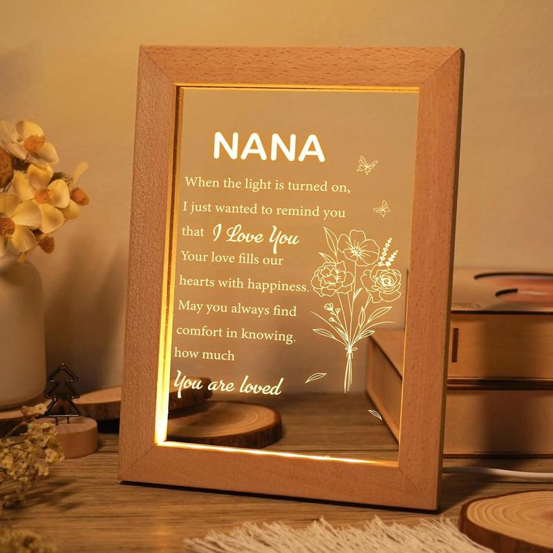 Grandma Gifts for Nana, Christmas Gifts, Mother's Day Gifts for Grandma, with Photo Frame, Birthday Gifts for Nana, Gifts for Grandma from Granddaughter Grandson (6.7 * 8.3in)