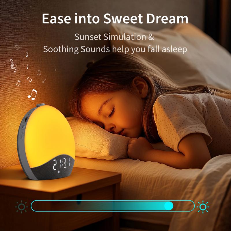 Sunrise Alarm Clock Sound Machine, 26 Soothing Sounds, White Noise Machine, Wake Up Light, Sleep Sound Machines for Bedroom, Heavy Sleeper, Adults, Kids