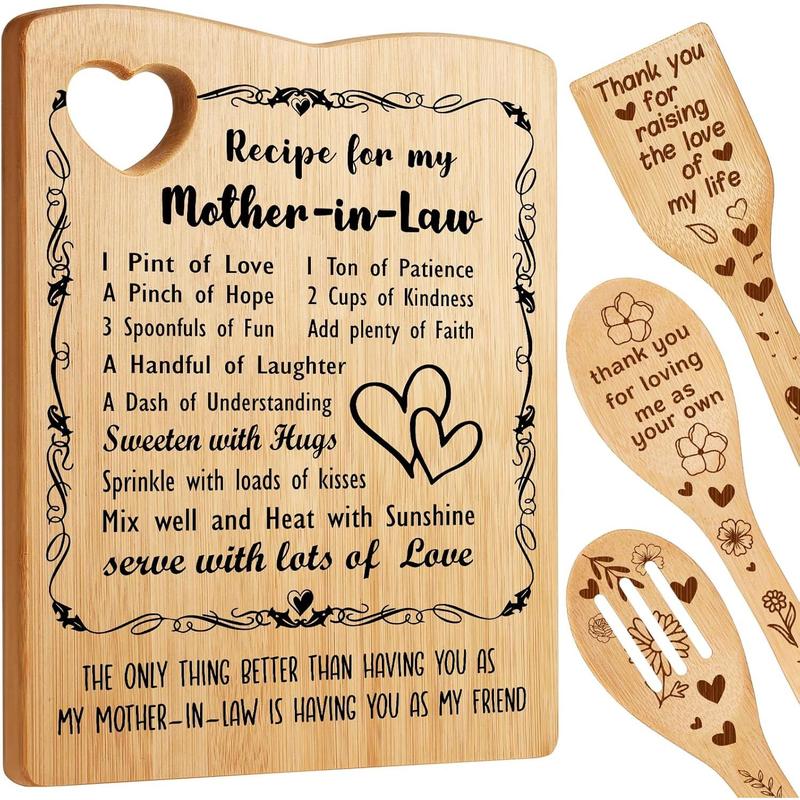 Mother in Law Gifts for Christmas - Birthday Gifts for Mother in Law from Daughter in Law, Mother in Law Cutting Board Set Present, Ideal Mother's Day Christmas Gifts for Mother of the Groom