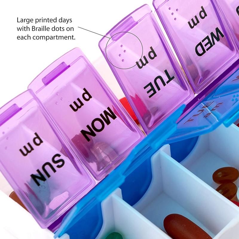 14-compartment Pill Box, 1 Count Portable Daily Pill Storage Box, Travel Pill Organizer Box, Home Pill Organizer for Daily Use