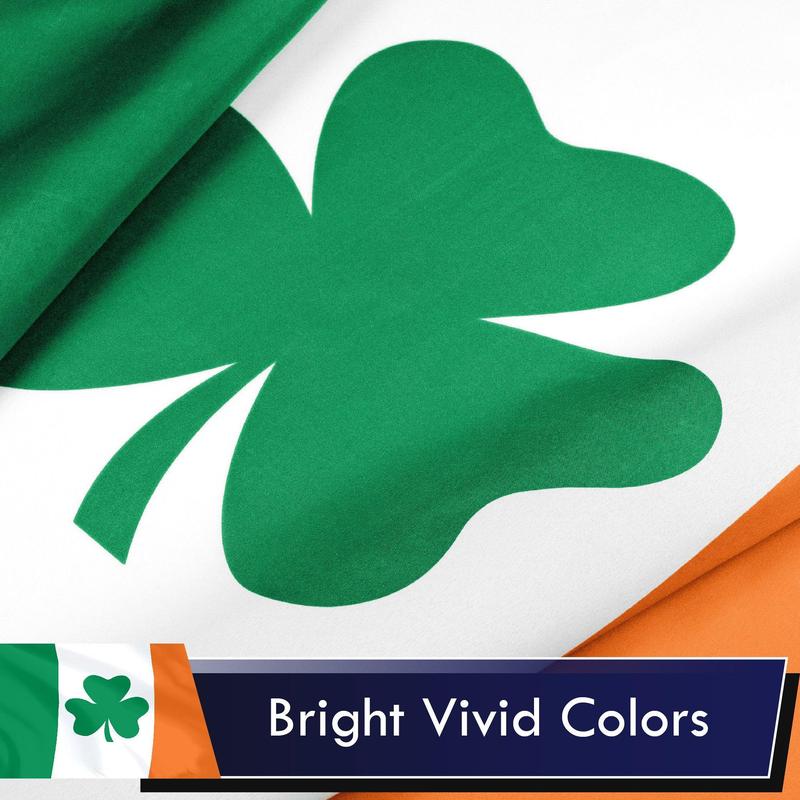 Ireland Irish Shamrock Flag 75D Printed Polyester 3x5 Ft