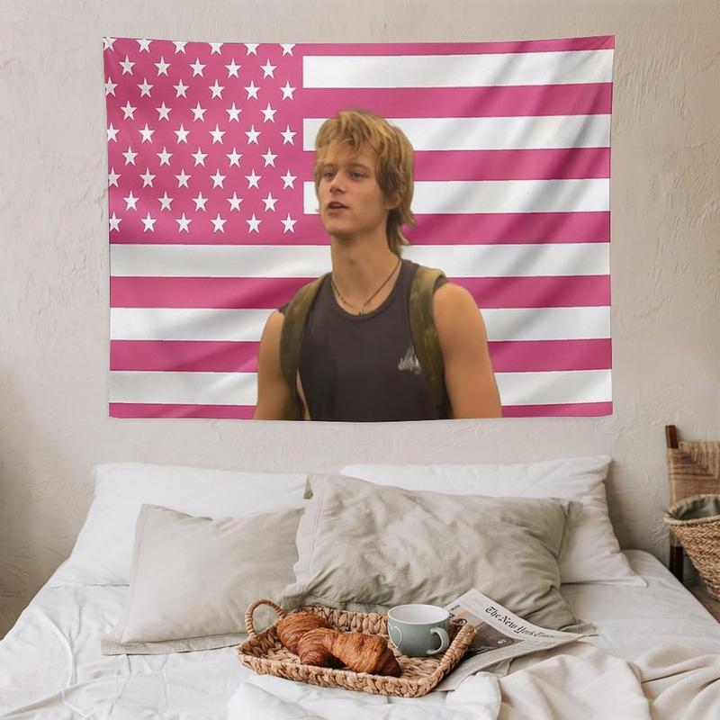 JJ Art Tapestry Actor Star Wall Tapestry Pink American Maybank Flag Poster Suitable for College Dormitory Bedroom Living Room Office Party Decoration Goods Gift