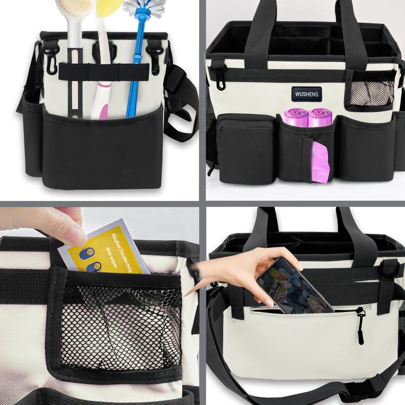 Portable large capacity wearable cleaning bag cleaning supplies handbag adjustable cleaning storage bag Organiser Aluminium