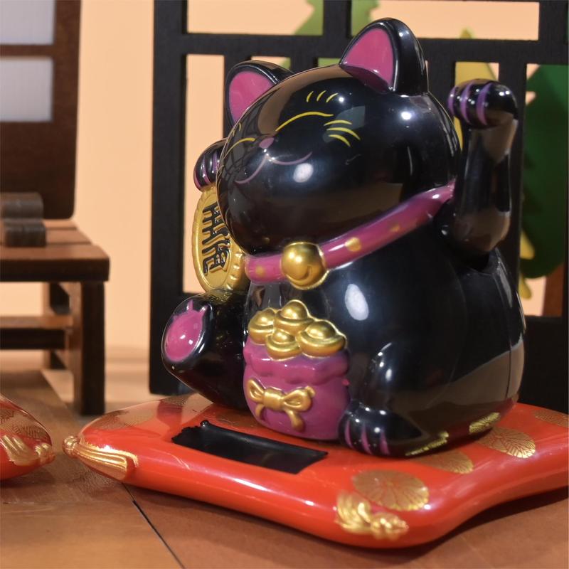 Cute Cat Design Fortune Cat Ornament, 2 Counts set Chinese New Year Good Luck Cat Ornament, Desktop Decoration for Home Office