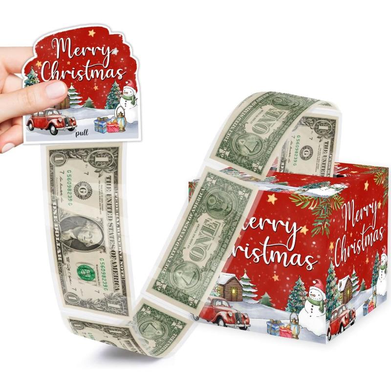 Christmas Surprise Money Box - Cash Pull Gift Box for Men & Women | Festive Red Decorations | Perfect Christmas Party Decor & Holiday Cash Gift Box!  | Make Their Holiday Unforgettable!