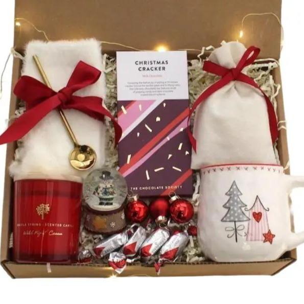 Christmas Gift Basket For Women, Holiday Cozy Care Package For Friend, Hygge Gift Box Set, Unique Christmas Gifts For Her Comfort,Christmas Gift Ideas