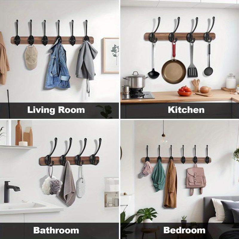 32 Pieces Heavy Duty Wall Mounted Coat Hooks, Retro Utility Black Hooks, for Living Room, Bathroom, Kitchen, Bedroom for Coats, Towel, Hat, Key, Closet, Bag