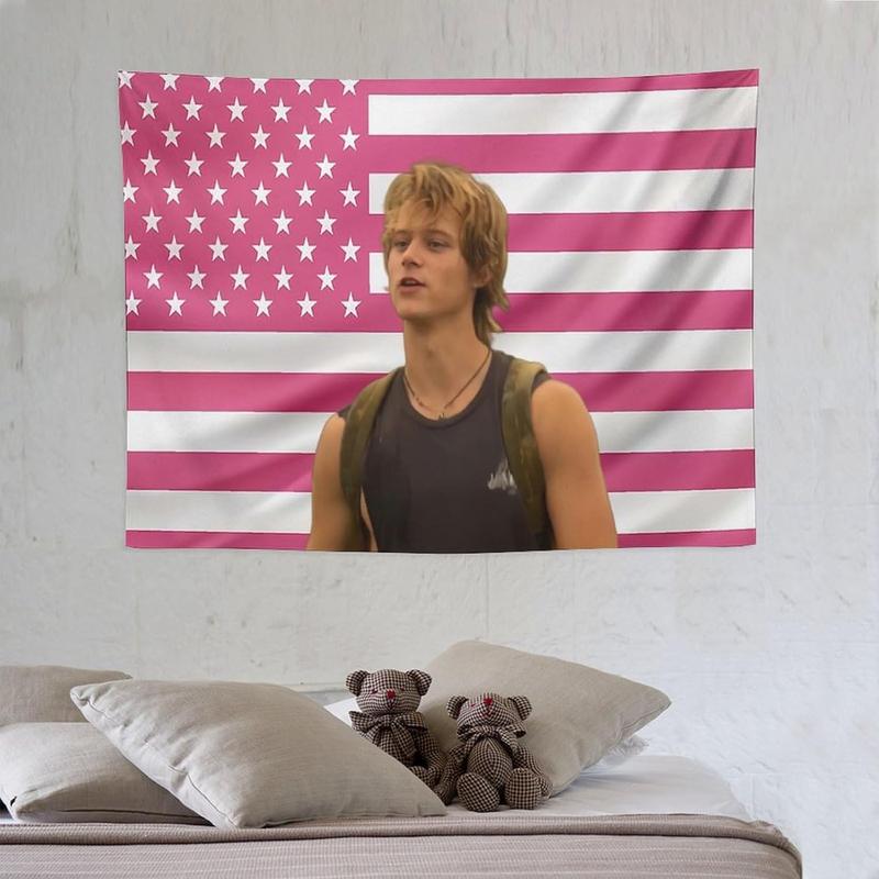 JJ Art Tapestry Actor Star Wall Tapestry Pink American Maybank Flag Poster Suitable for College Dormitory Bedroom Living Room Office Party Decoration Goods Gift